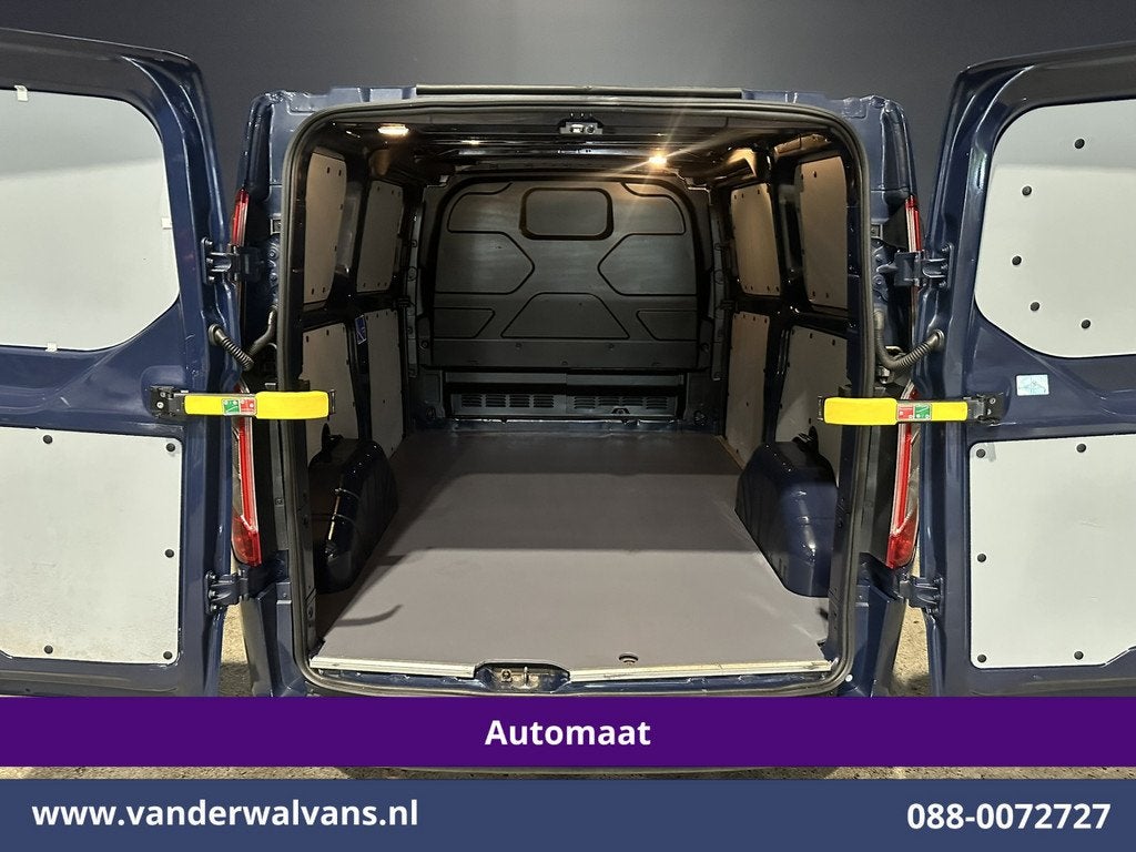 Ford Transit Custom 2.0 TDCI 131pk Automaat L1H1 Euro6 Airco, Auto's, Bestelauto's, Stof, Euro 6, Blauw, 14 km/l