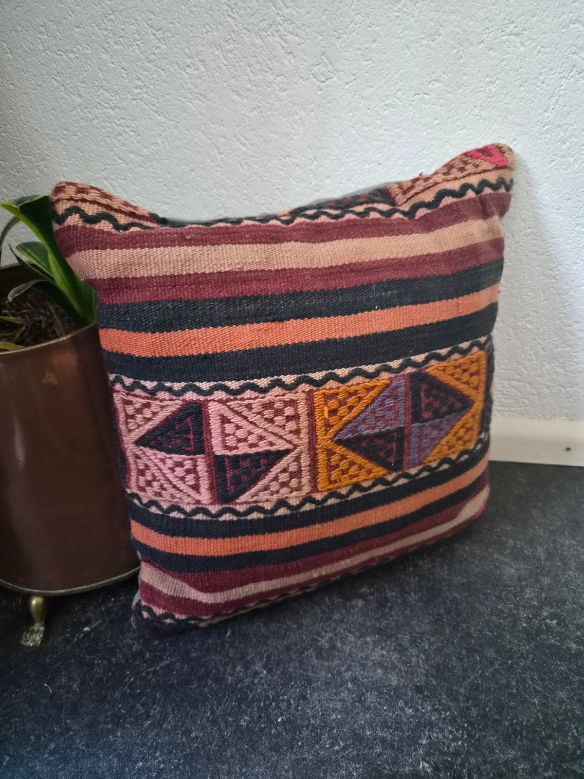 Vintage Kelim Kussen (nr. 5), Ophalen, Gebruikt, Overige kleuren, Vierkant