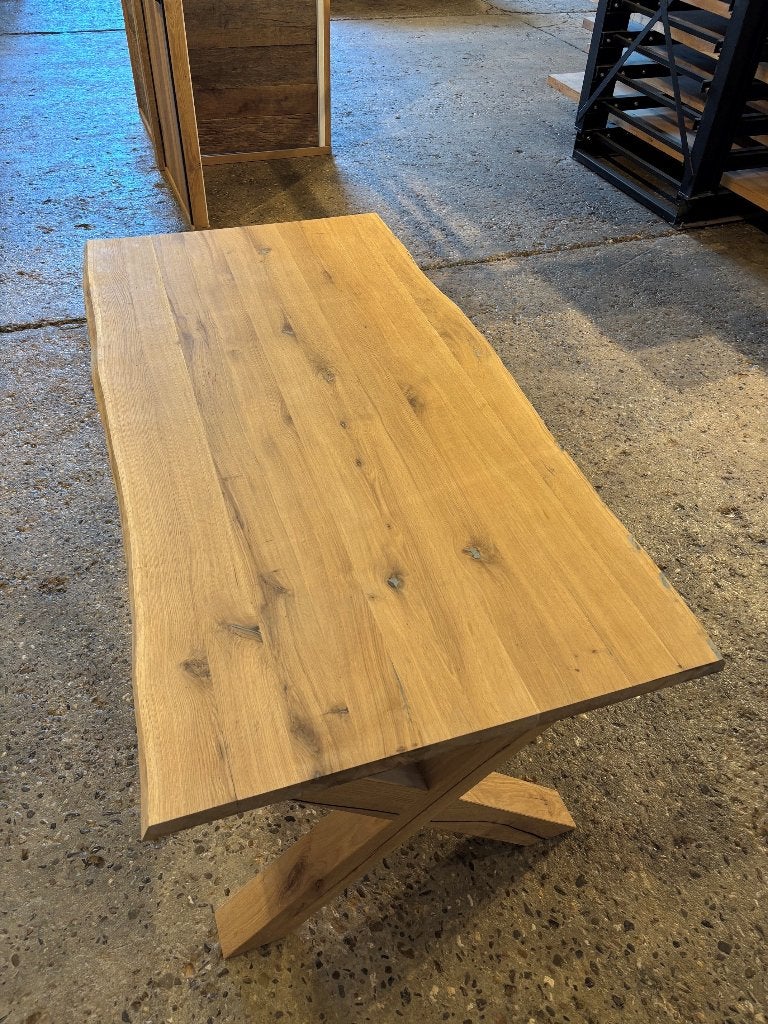 Te koop eiken boomstamtafels - OPRUIMING! - 4 cm dik!, Eikenhout, Rechthoekig, Nieuw, 200 cm of meer
