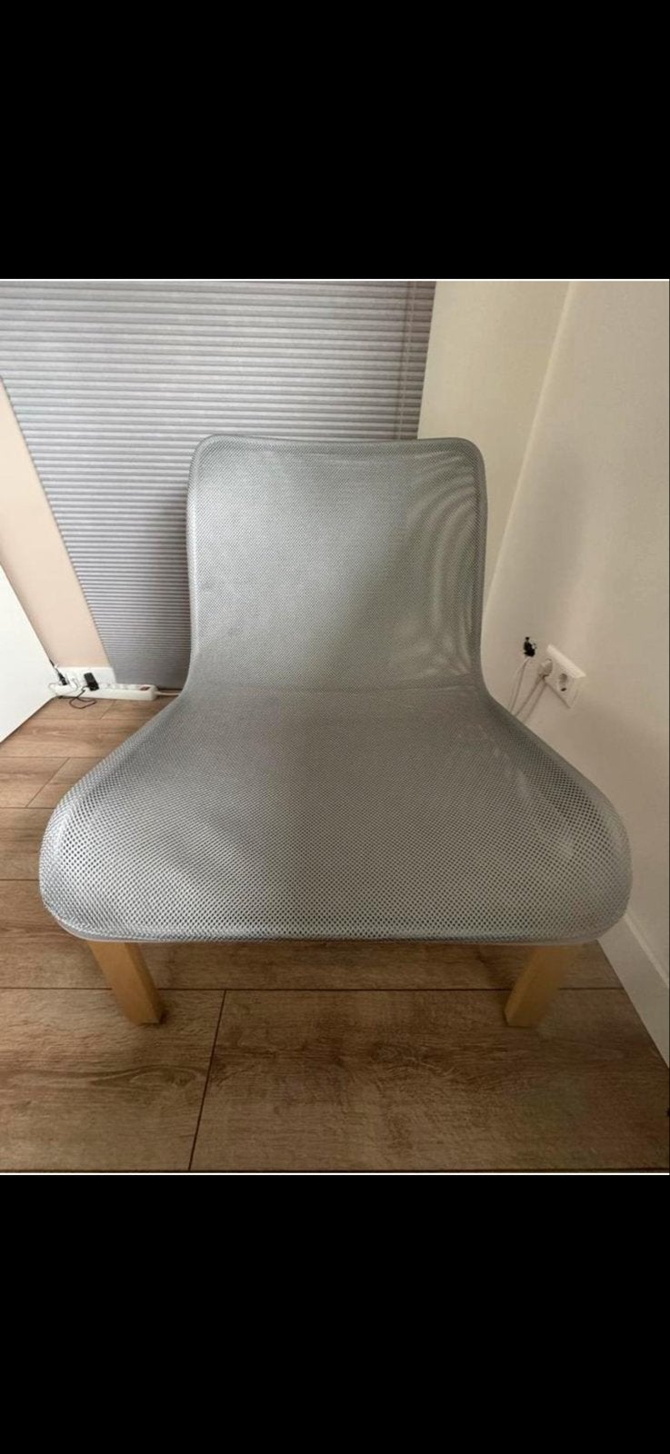 IKEA Nikkeby lounge stoel - Grijs met houten onderstel, Tuin en Terras, Ophalen