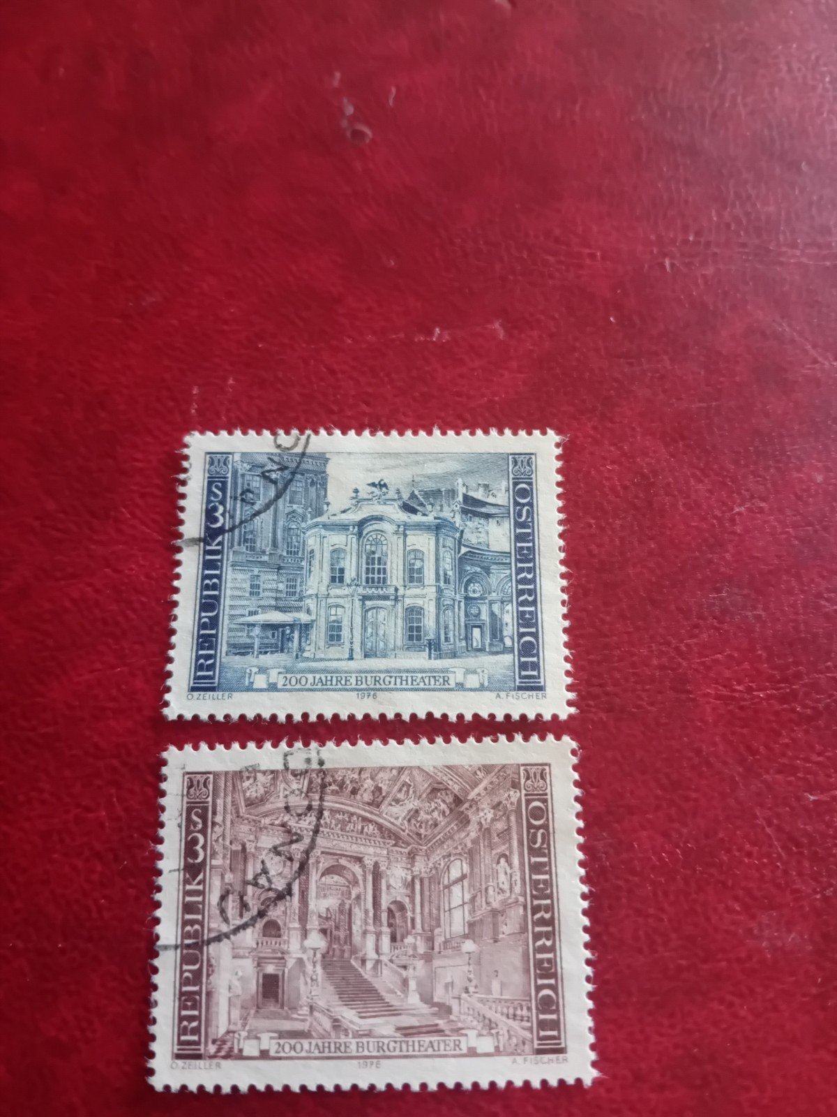 Oostenrijkse postzegels Burgtheater 1976, Verzenden, Na 1940, Gestempeld