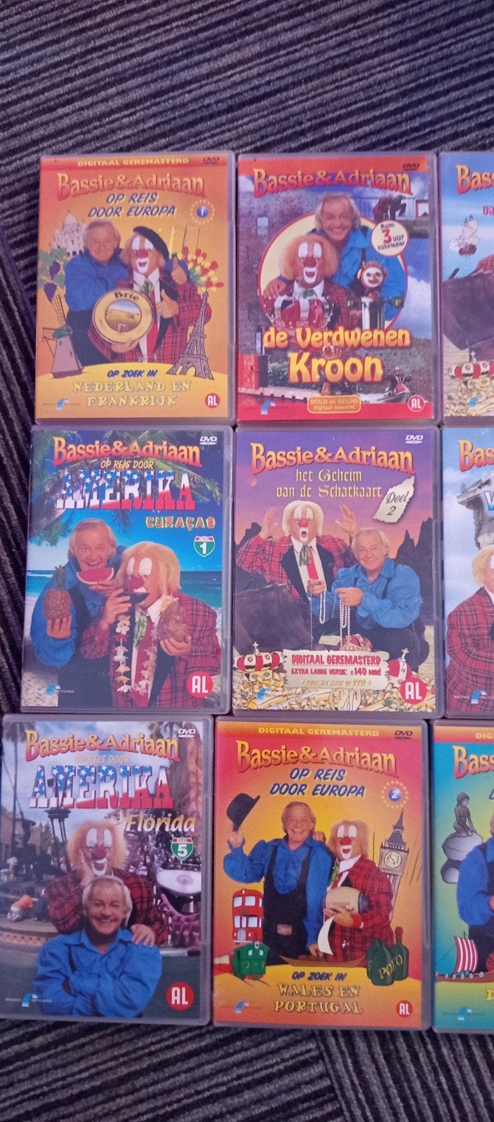 Bassie en Adriaan DVD's - Diverse Avonturen voor Kinderen, Cd's en Dvd's, Gebruikt, Alle leeftijden, Tv-serie, Familie