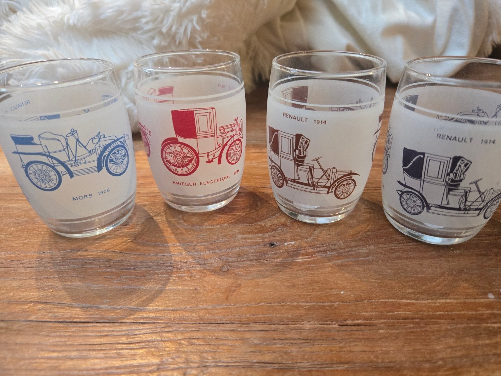 Set van 4 Glazen, Renault, Vintage, Antiek en Kunst, Ophalen of Verzenden