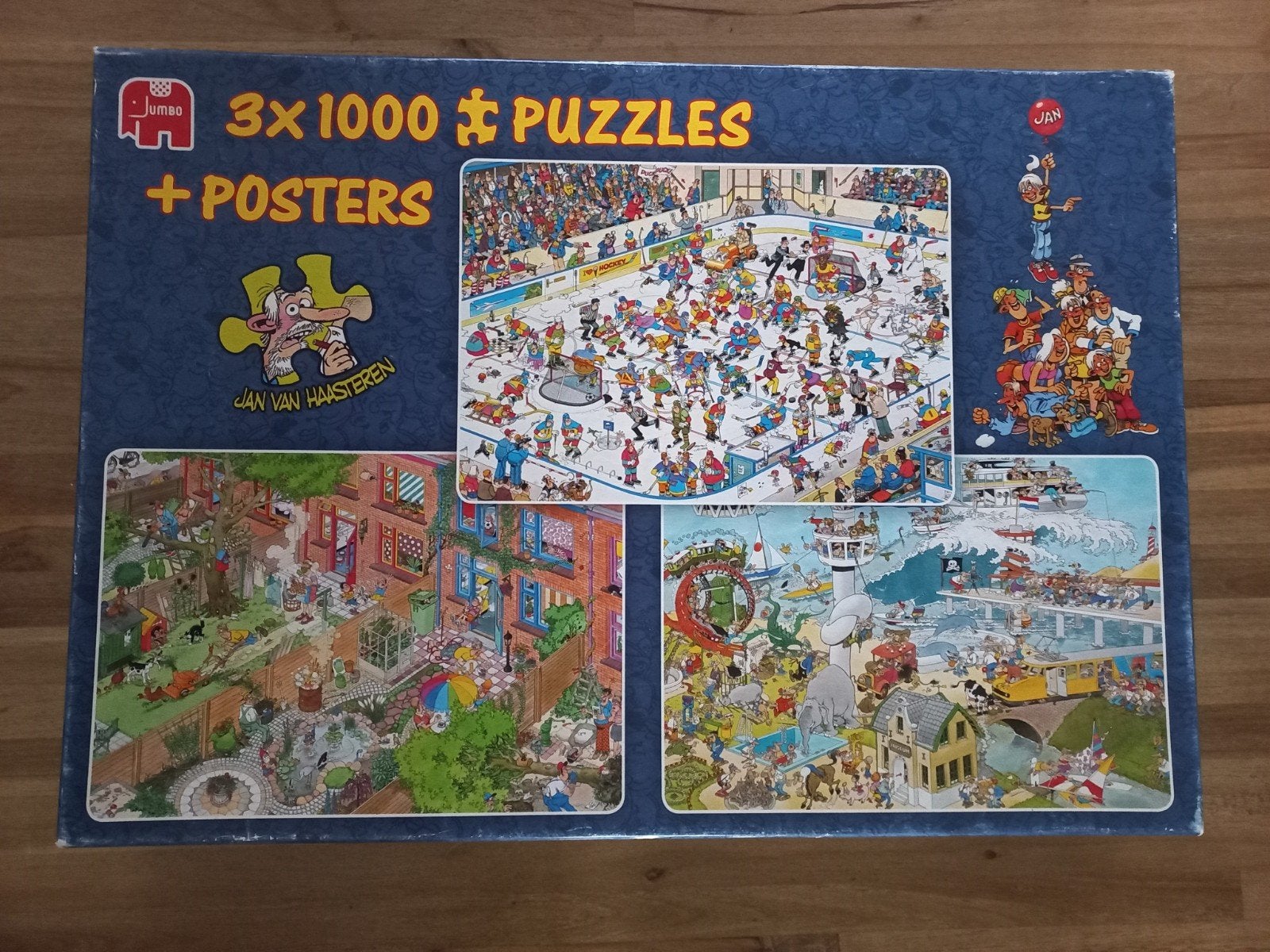 Jan van Haasteren: 3 in 1, Hobby en Vrije tijd, Denksport en Puzzels, Ophalen, 500 t/m 1500 stukjes, Gebruikt, Legpuzzel