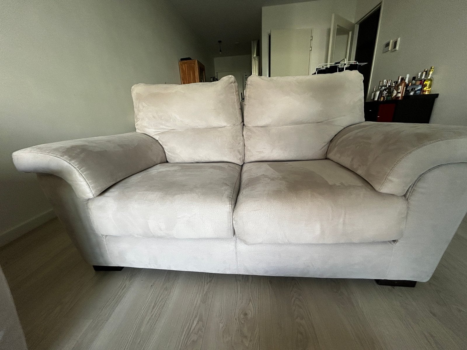 Poltrone e Sofà 2-zitsbank - Beige/Grijs Stof, Ophalen, 150 tot 200 cm, Tweepersoons, 75 tot 100 cm