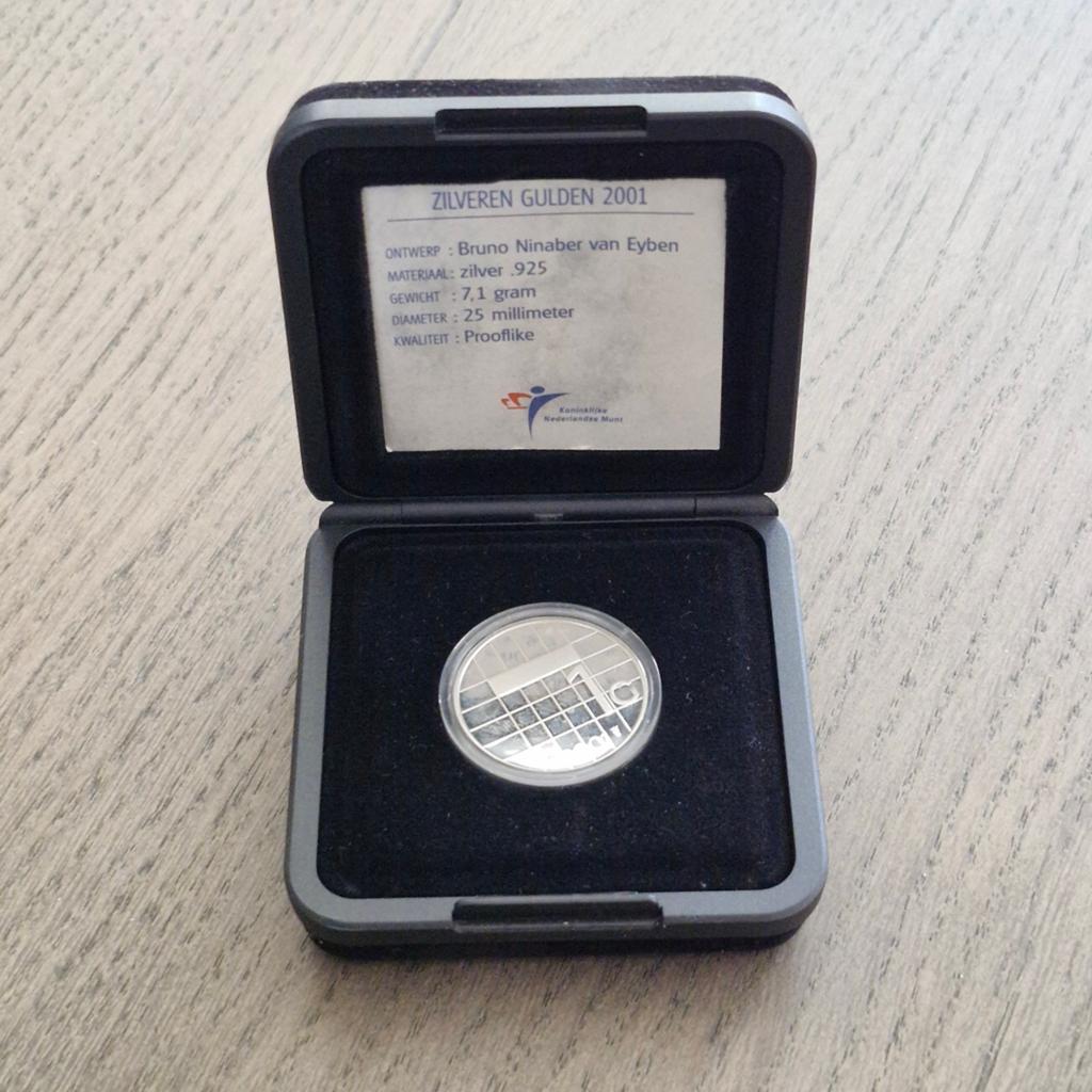 1 gulden zilver 2001, Postzegels en Munten, Munten | Nederland, Ophalen of Verzenden, Koningin Beatrix, 1 gulden, Zilver