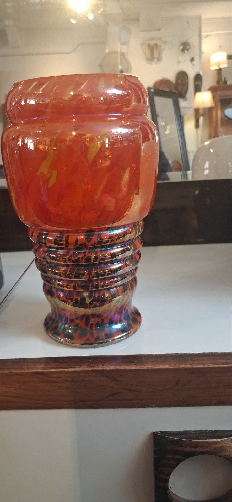 Authentiek Boheems Art Deco Glaswerk Vaas, Antiek en Kunst, Ophalen