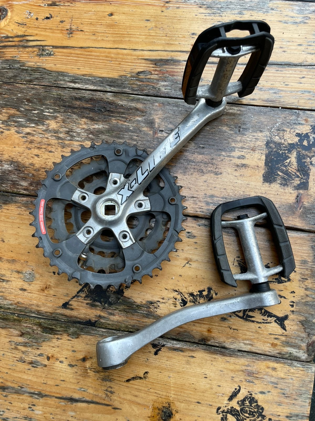 Shimano x-lite crankstel vintage mountainbike, Ophalen of Verzenden, Gebruikt, Mountainbike