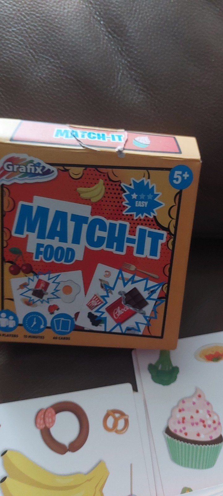 Match-It Food Kaartspel - Snel en Leuk voor het Hele Gezin, Een of twee spelers, Ophalen of Verzenden, Zo goed als nieuw, Grafix