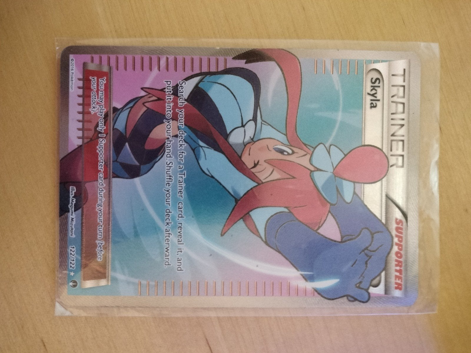 Pokémon Skyla Trainer Kaart 122/122 Full Art, Ophalen of Verzenden, Zo goed als nieuw, Losse kaart