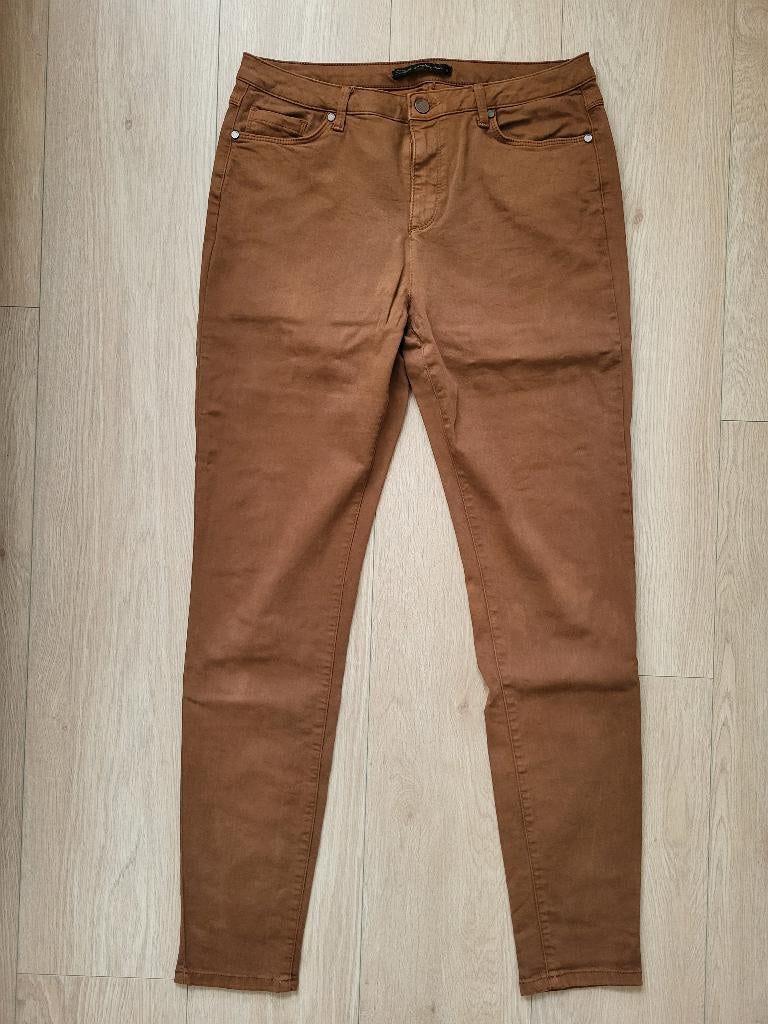 Steps skinny broek, cognac bruin, mt 40, zgan, Maat 38/40 (M), Bruin, Ophalen of Verzenden, Zo goed als nieuw