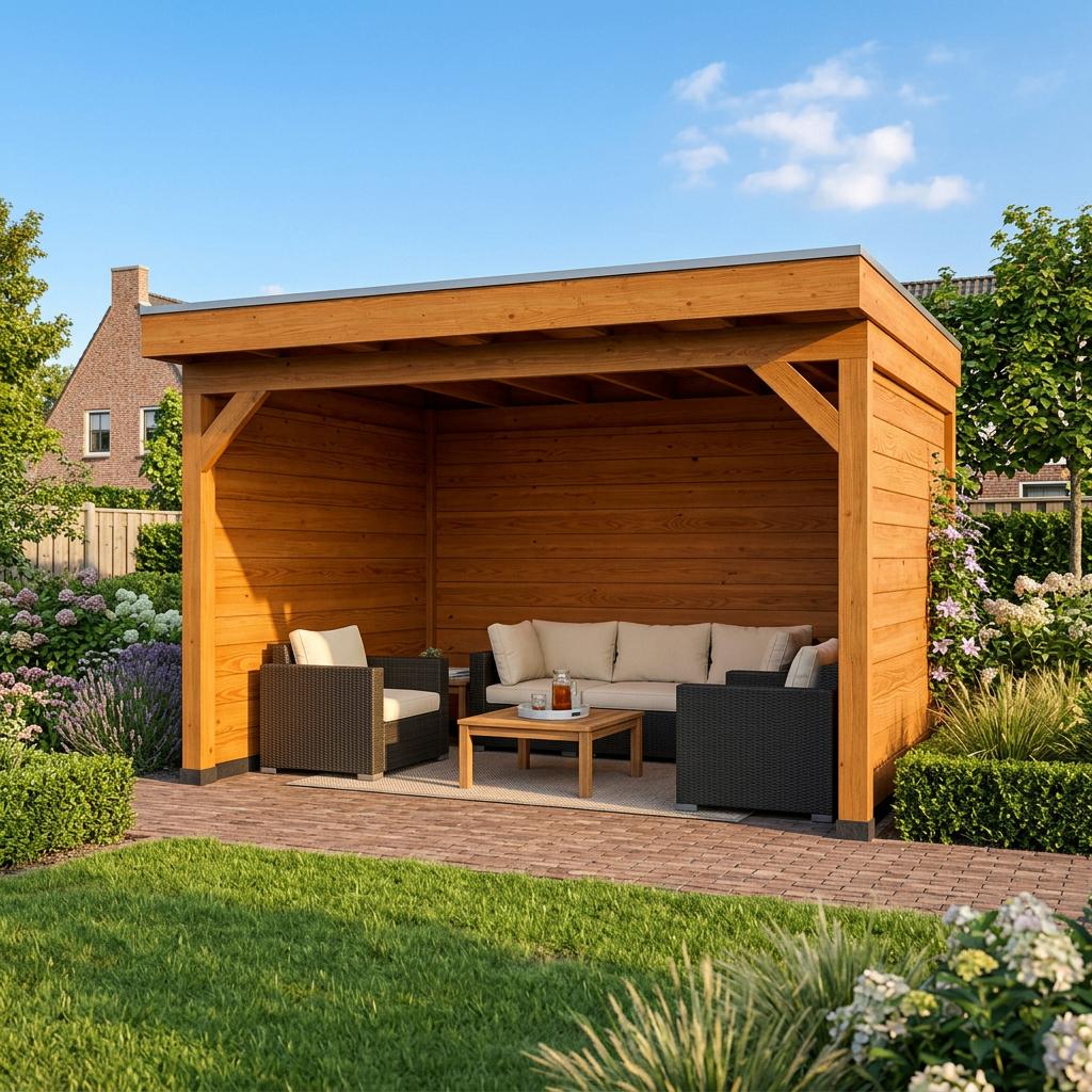 Douglas Overkapping Delfzijl 400x300cm - All-in Pakket, Ophalen, Nieuw, Hout