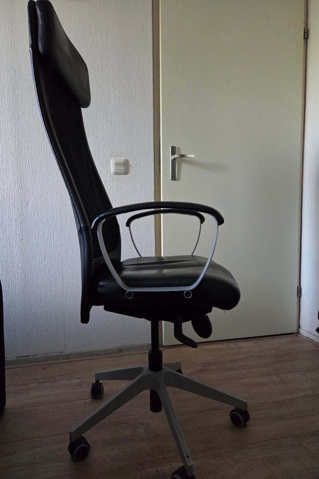 bureaustoel, ikea, markus leren stoel, Ophalen, Zwart, Zo goed als nieuw, Bureaustoel