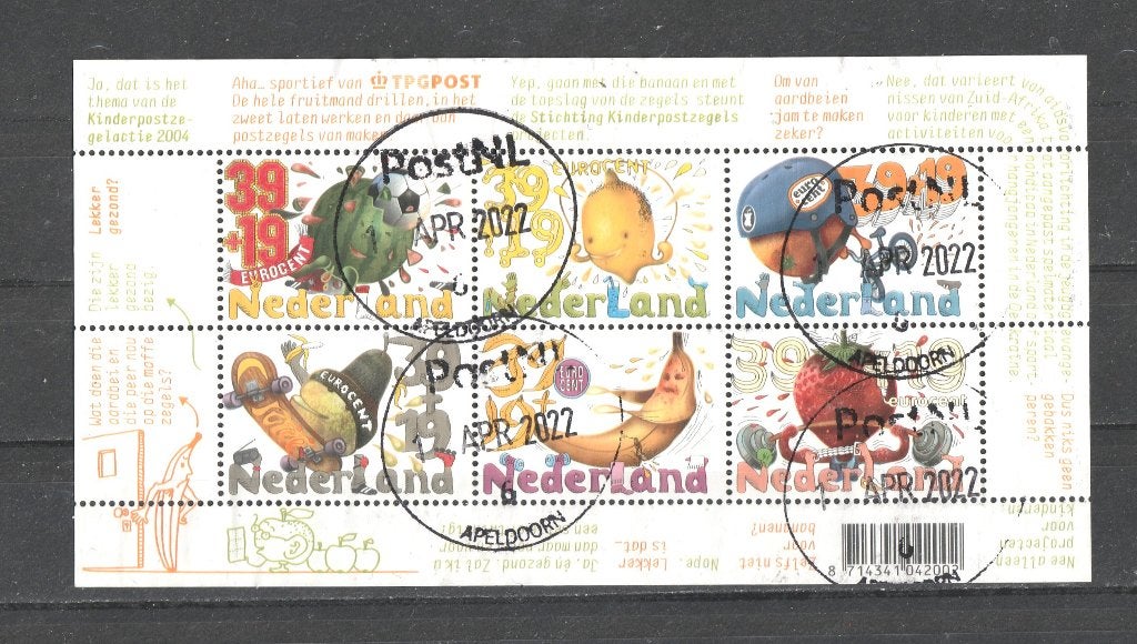 61 M Blok 2295 Kinderzegels 2004, Verzenden, T/m 1940, Gestempeld