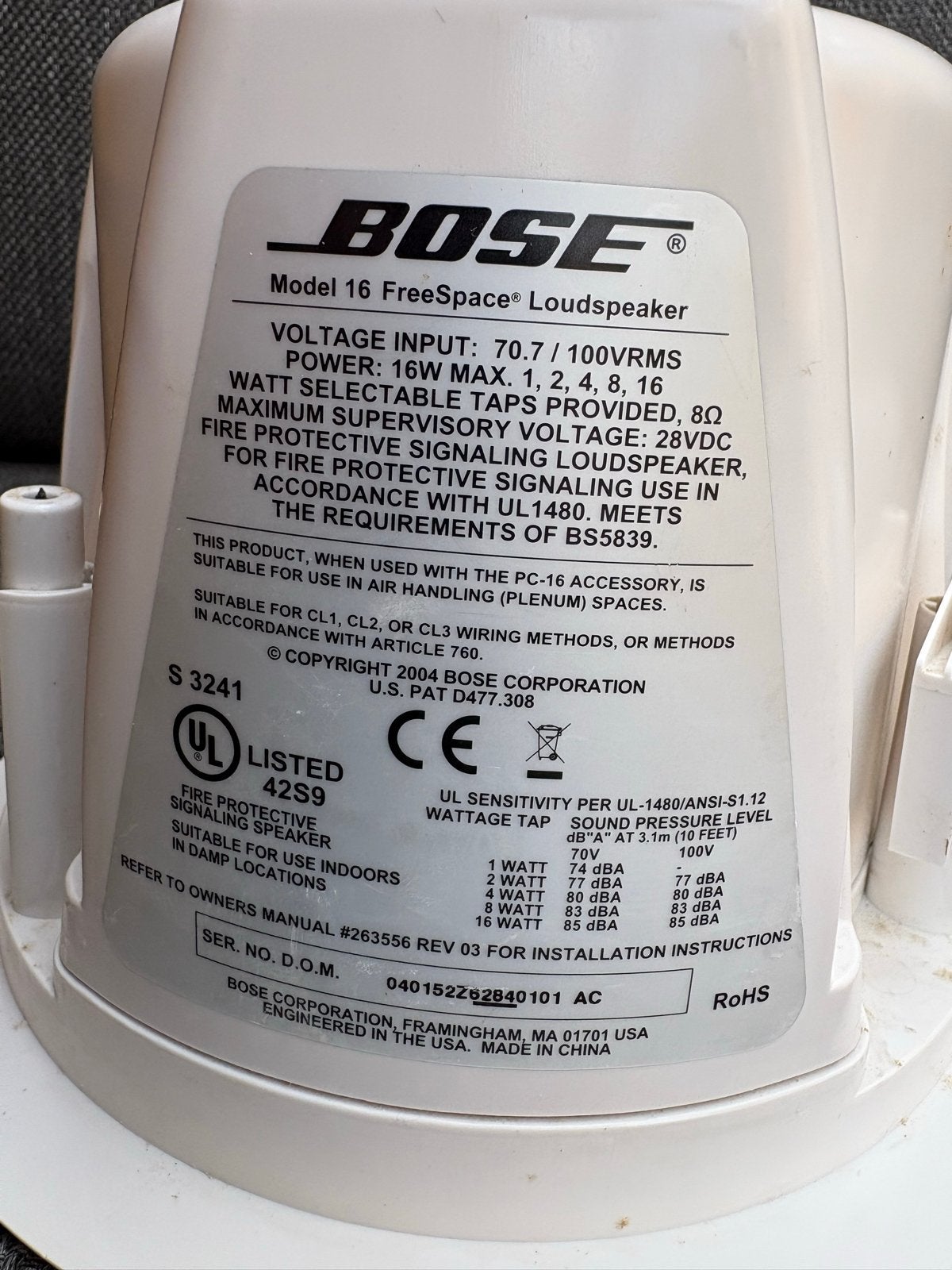 Bose Model 16 FreeSpace Luidspreker - Plafondspeaker, Gebruikt, Overige typen, Ophalen of Verzenden, Bose