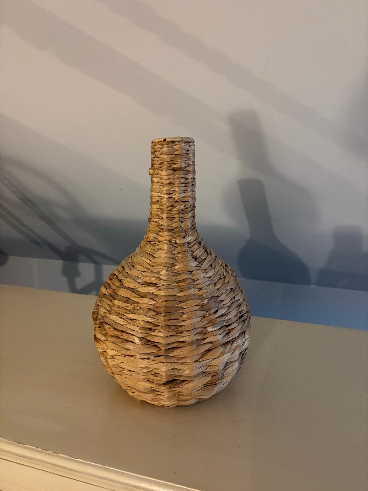 Rotan vaas, 40 cm hoog, Ophalen, Beige, Natuurlijk materiaal, Zo goed als nieuw