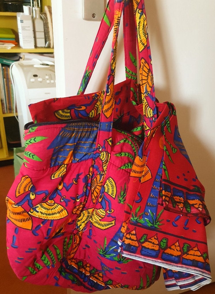 Strandtas met bijpassende lap stof, Ophalen of Verzenden, Nieuw, Rood, Overige typen