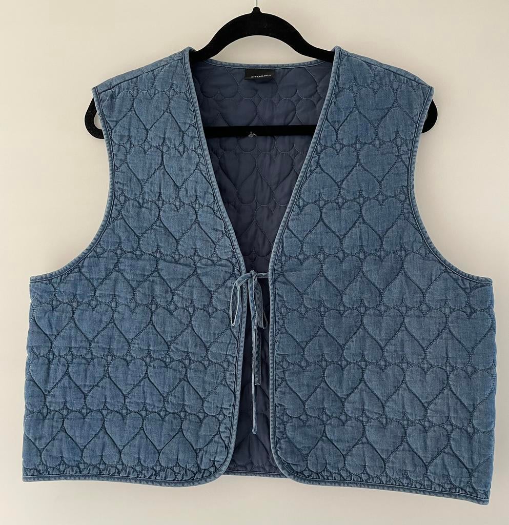 Jeans gilet hartjes Only mt xl, Verzenden, Zo goed als nieuw, Maat 42/44 (L), Blauw