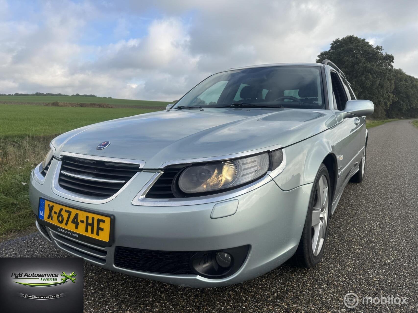 Saab 9-5 Estate 2.0t Griffin aut 2009 keurig onderhouden, Auto's, Euro 5, 4 cilinders, 150 pk, Leder