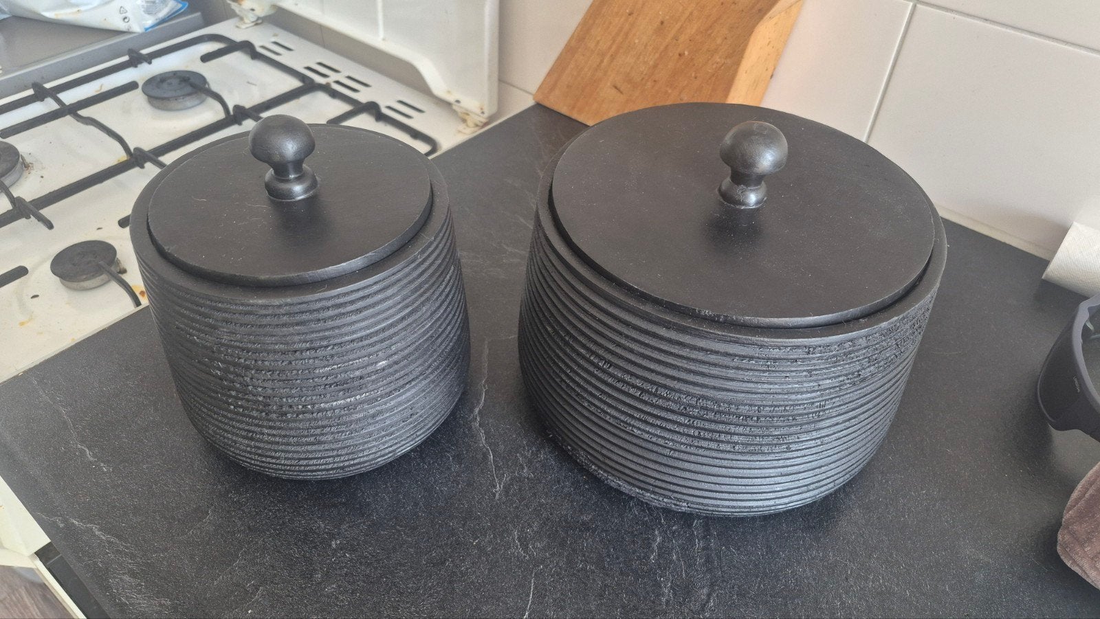 houten voorraadpotten set van 2 stuks, Ophalen, Overige materialen, Pot, Bus of Blik, Nieuw