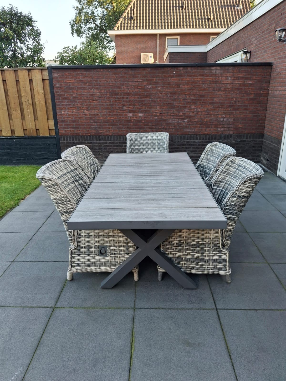 Intratuin tuinset met 5 stoelen en tafel, Ophalen, 5 zitplaatsen, Gebruikt, Wicker