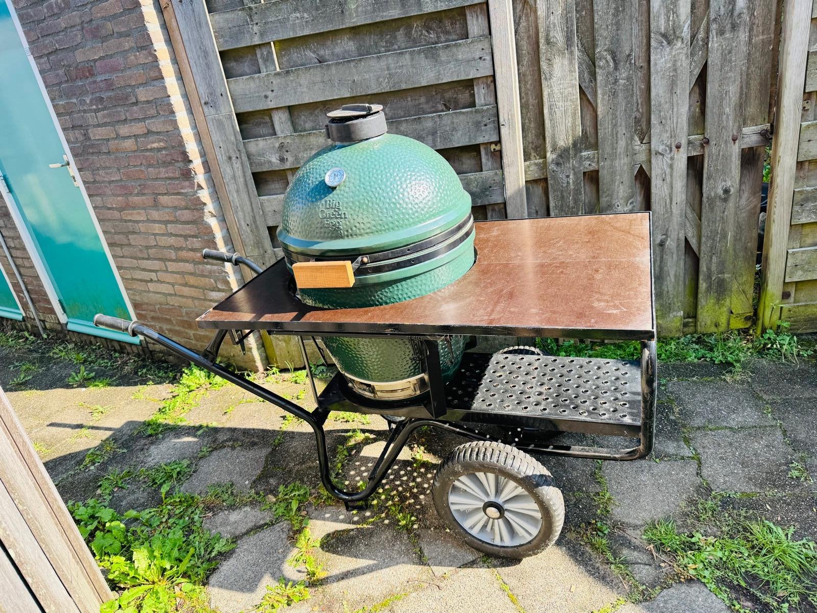 Big Green Egg Large – compleet met Trolley, Tuin en Terras, Ophalen, Zo goed als nieuw