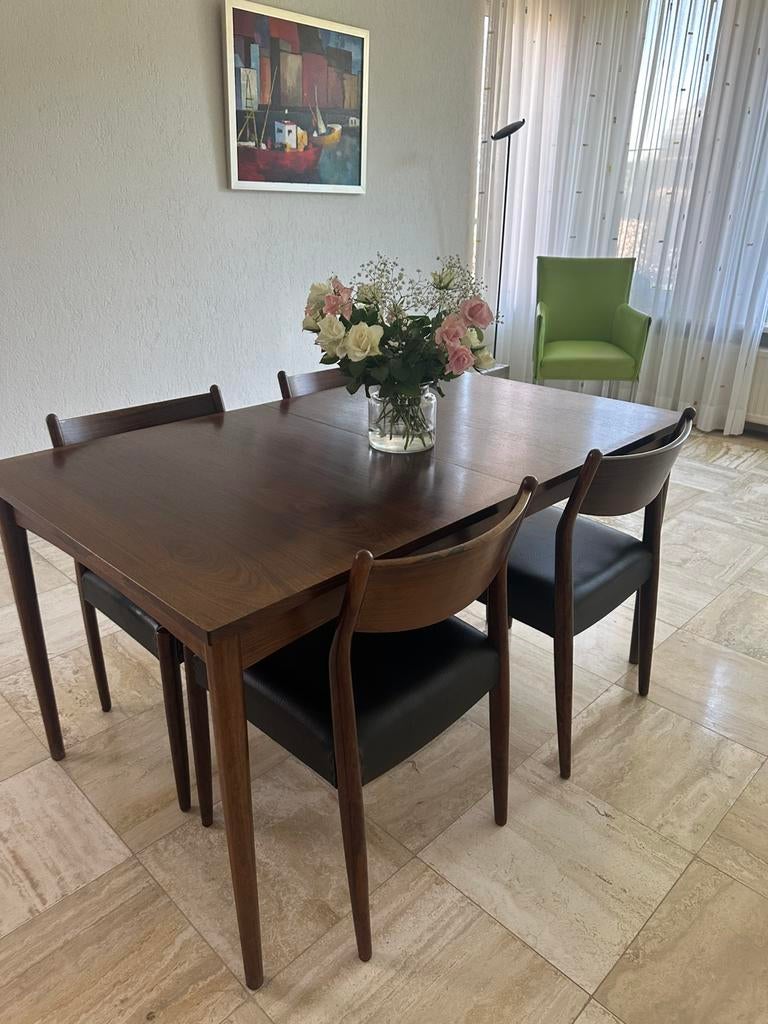 Fristho palissander, salontafel, tafel en 4 stoelen, Huis en Inrichting, Kasten | Dressoirs, Ophalen of Verzenden, Zo goed als nieuw