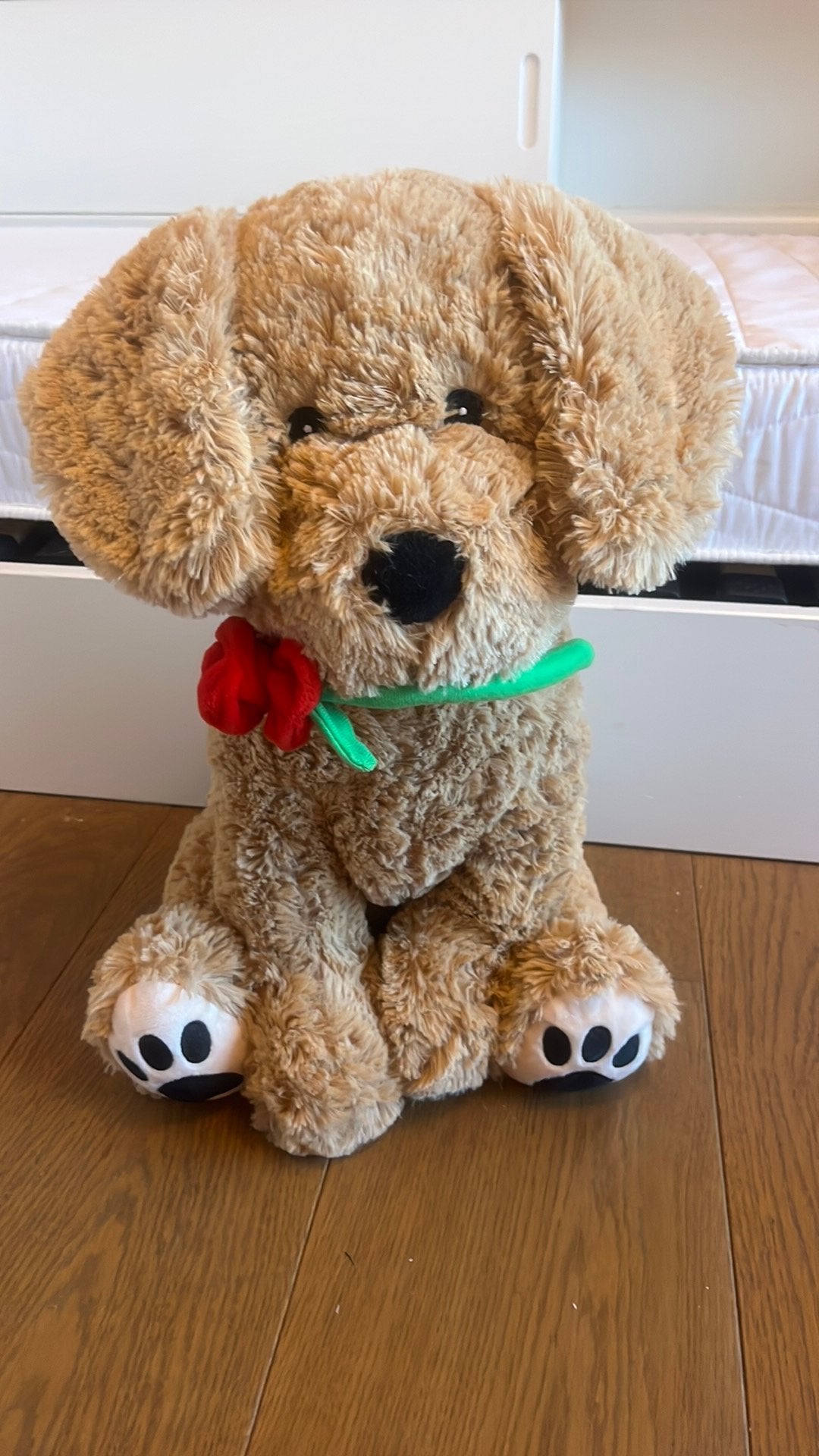 Leuke honden knuffel met roos, Overige merken, Overige karakters, Zo goed als nieuw, Middelgroot (20 tot 80 cm)
