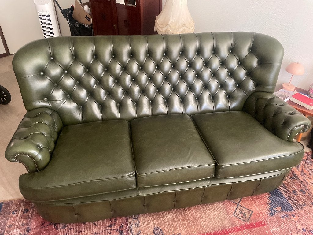 Orginele Chesterfield, Ophalen, Gebruikt, 150 tot 200 cm, Driepersoons