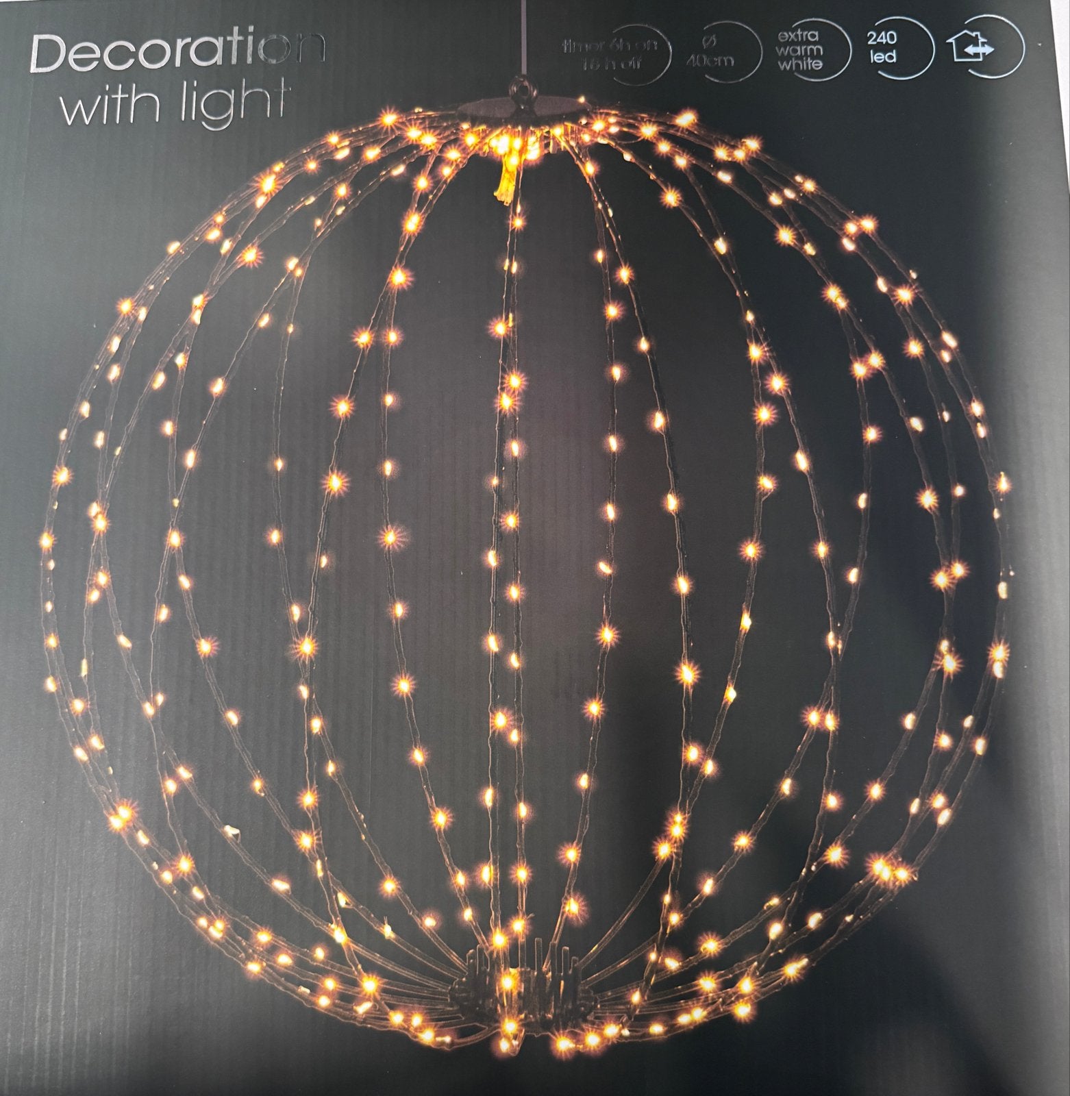 Decoratie bol met 240 warm witte LED's, 40 cm, Diversen, Ophalen of Verzenden, Nieuw