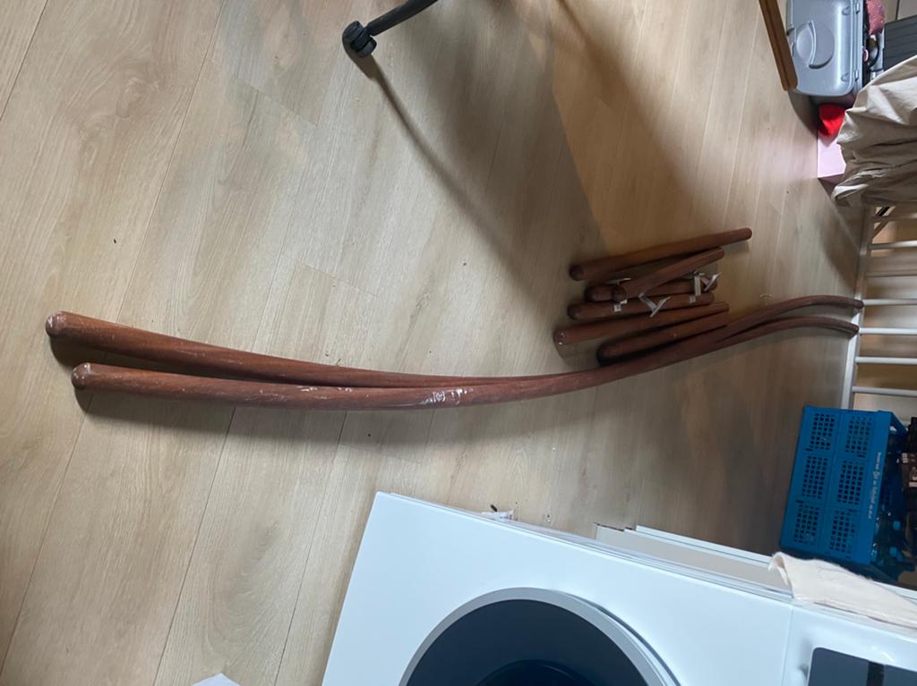 Mahonie houten trapleuningen, Ophalen, Zo goed als nieuw, Plank, 50 mm of meer
