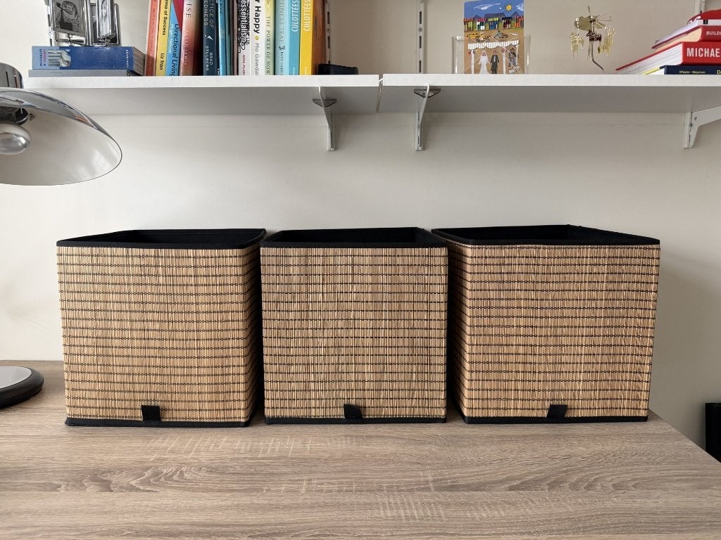 Opbergmanden / storage baskets Kallax, 3x IKEA Gnabbas, Ophalen, Mand, Zo goed als nieuw, Riet
