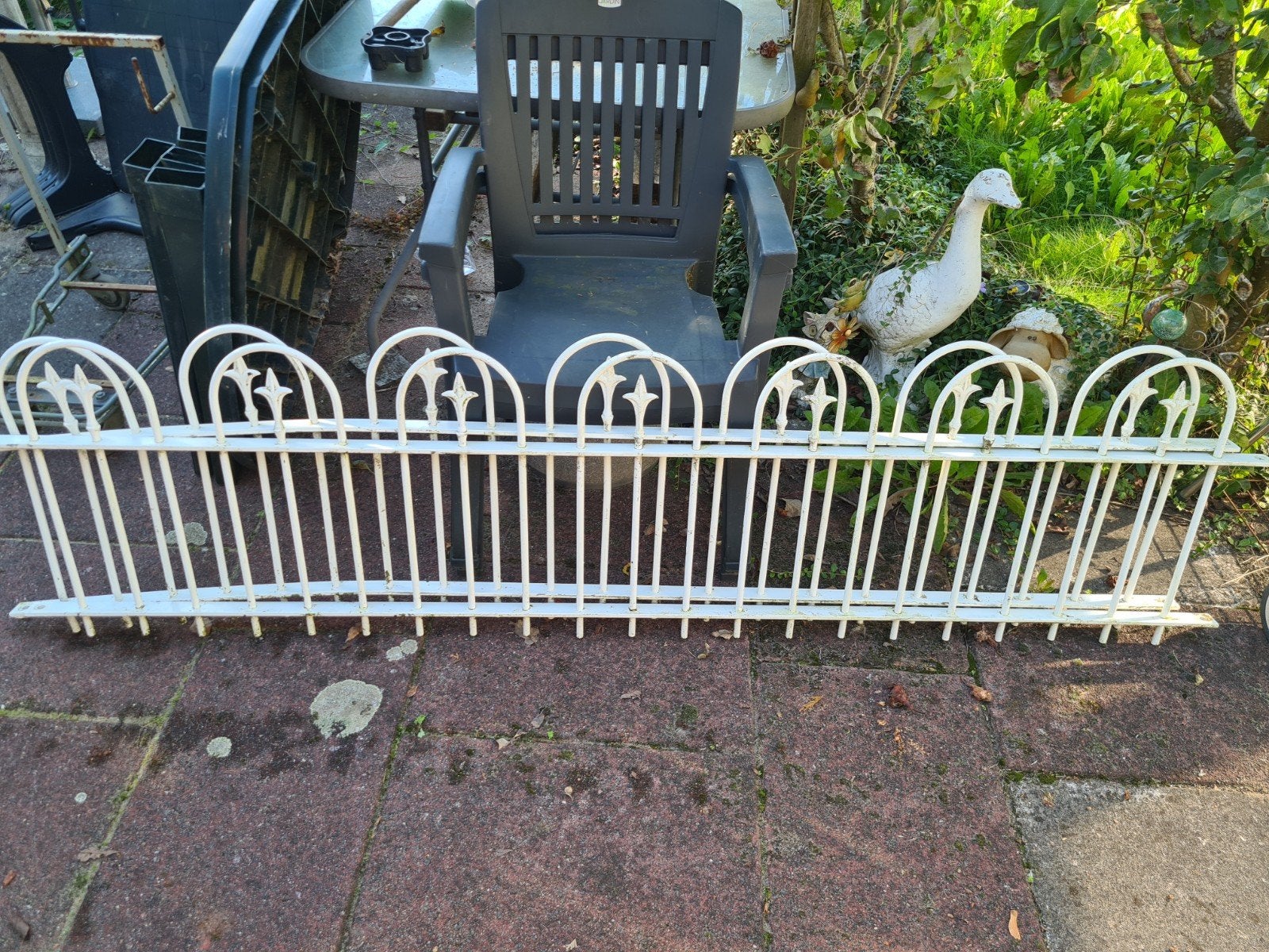 Gietijzeren hekwerk  met Franse lelie, Tuin en Terras, Ophalen, Gebruikt, IJzer, Sierhekwerk