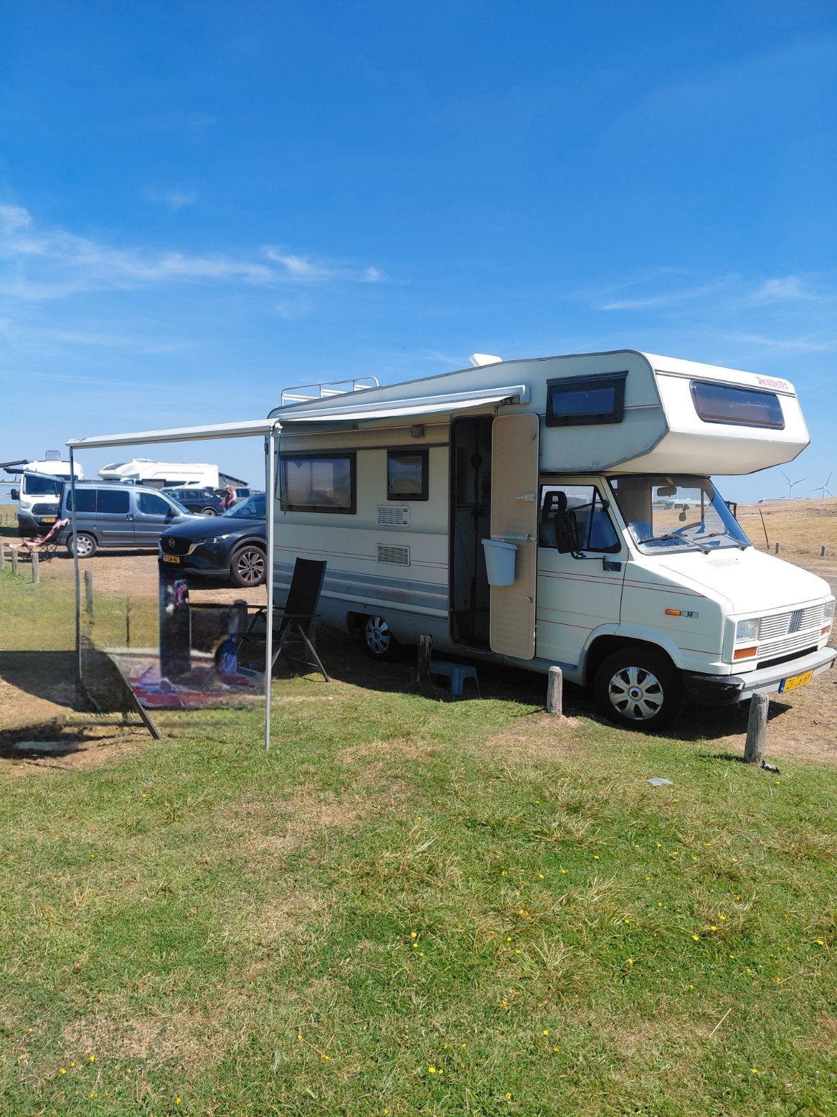 Fiat Dethleffs Globetrotter met luifel APK Mei 2027, Caravans en Kamperen, Campers, Ringverwarming, Fiat, Koelkast, Treinzit