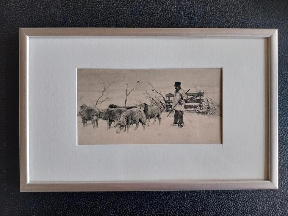 Anton mauve litho, Ophalen of Verzenden