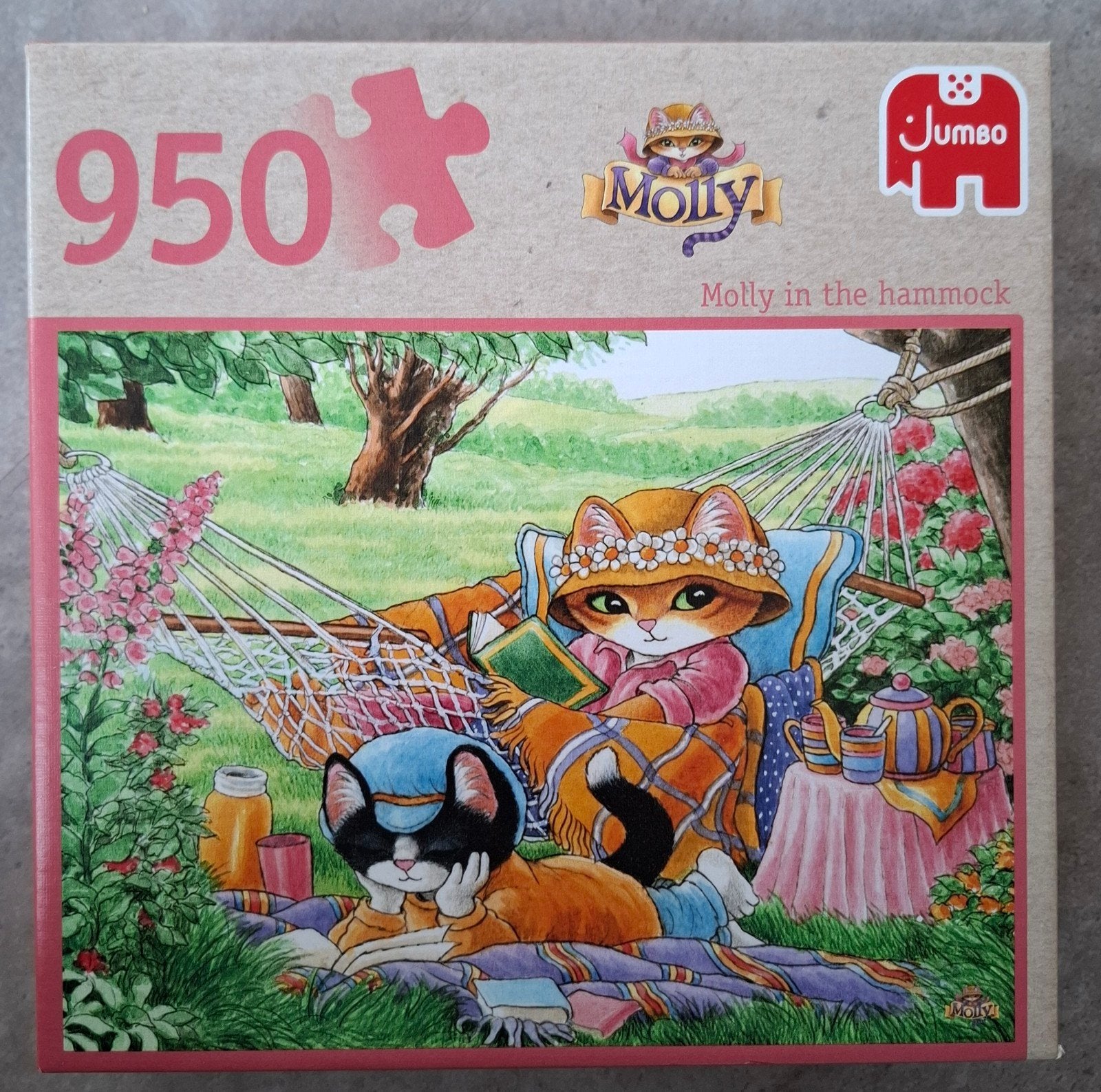 Jumbo Molly in the hammock legpuzzel 950 stukjes, Ophalen of Verzenden, 500 t/m 1500 stukjes, Zo goed als nieuw, Legpuzzel