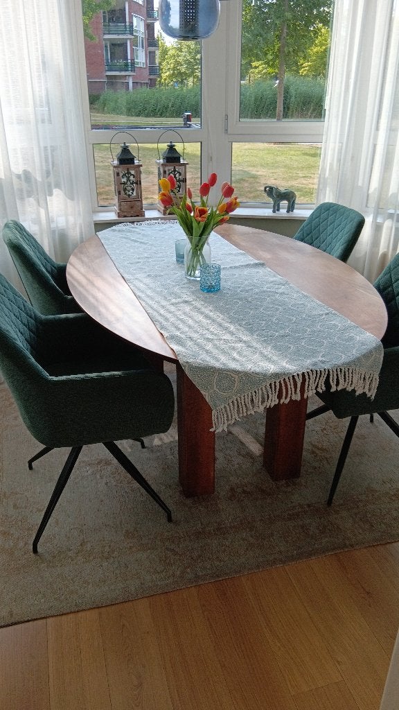 Eettafel, Huis en Inrichting, Tafels | Eettafels, Gebruikt, 100 tot 150 cm, 200 cm of meer, Ophalen of Verzenden