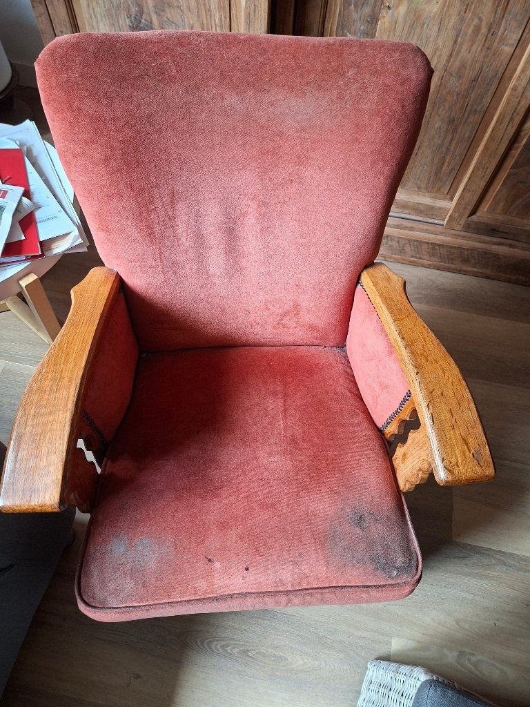 vintage fauteuil jaren 50/60, Ophalen, Gebruikt, Minder dan 75 cm, Jaren 50/60