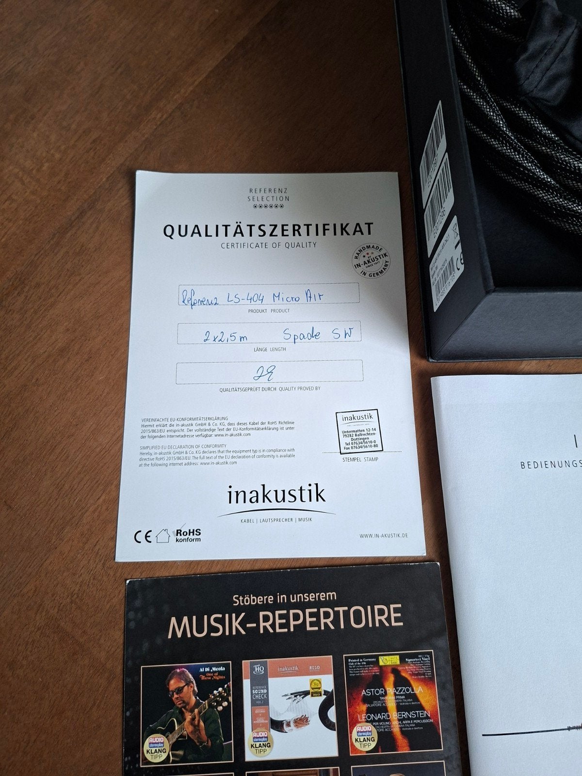 Inakustik ls 404 micro air luidsprekerkabels, Ophalen of Verzenden, Zo goed als nieuw, 2 tot 5 meter, Luidsprekerkabel