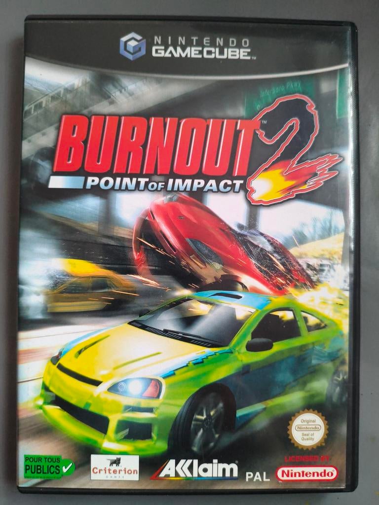 Burnout 2: Point of Impact (Nintendo GameCube) zonder boekje, 1 speler, Racen en Vliegen, Ophalen of Verzenden, Zo goed als nieuw
