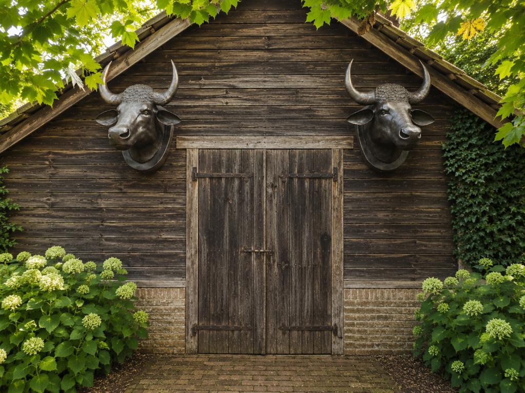 KOPPEL BRONZEN LEVENSGROTE ZWARE STIERENKOPPEN LEES AUB!!!, Ophalen of Verzenden, Nieuw, Overige materialen, Dierenbeeld