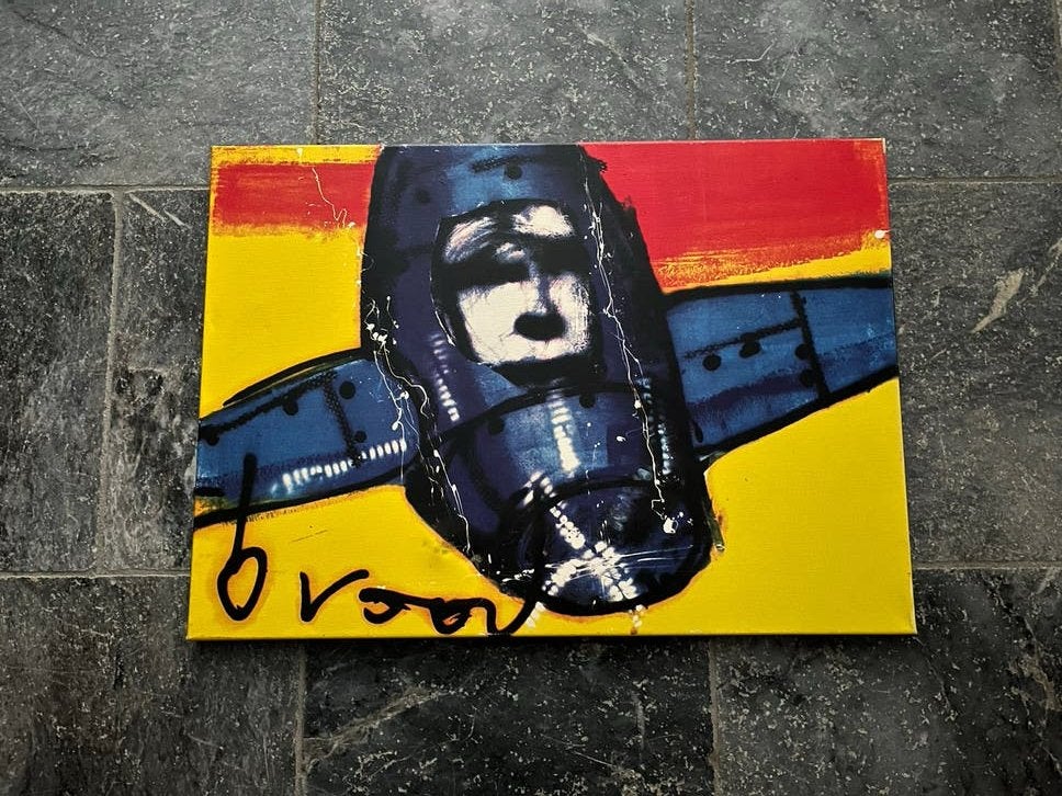 Vliegtuigmotor op Canvas,Herman brood,,, Antiek en Kunst, Ophalen