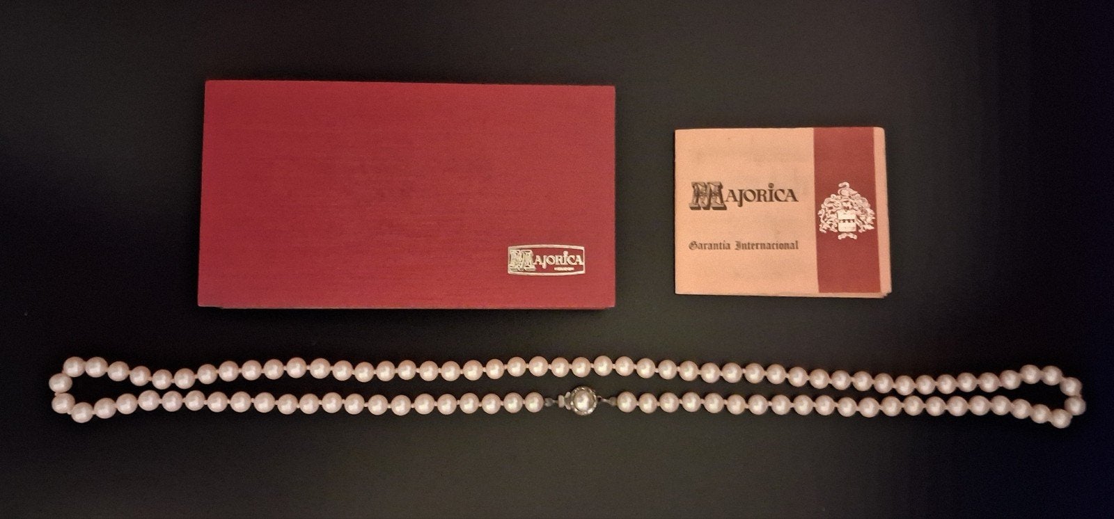 Majorica parelketting - 85 cm - met garantieboekje en doos, Sieraden, Tassen en Uiterlijk, Ophalen of Verzenden, Zo goed als nieuw