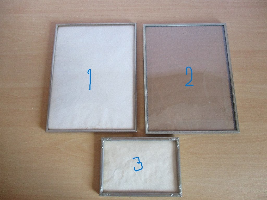 3 x Fotolijst met bol glas . Retro - Vintage, Audio, Tv en Foto, Fotografie | Fotolijsten, Ophalen, Gebruikt, Zilver, Hangend