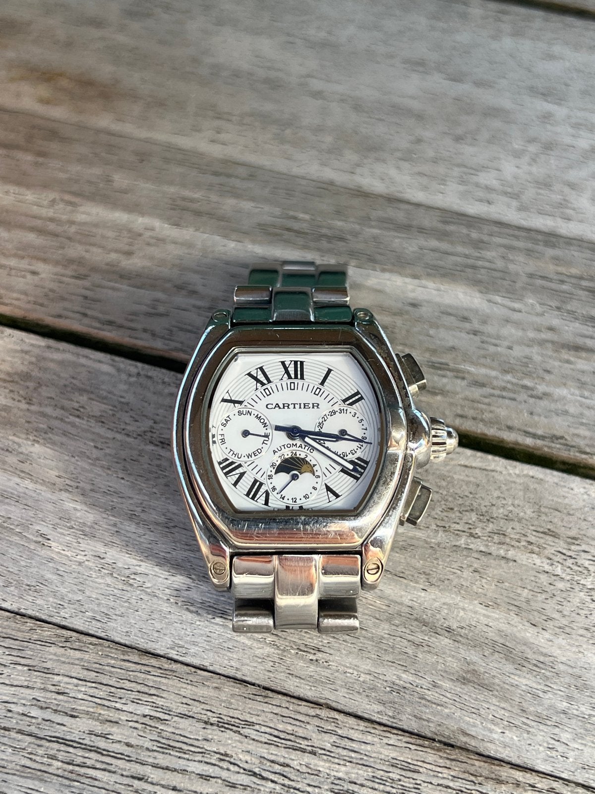 Cartier Roadster Chronograaf Automatisch Roestvrij Staal, Overige merken, Staal, Polshorloge, 1960 of later