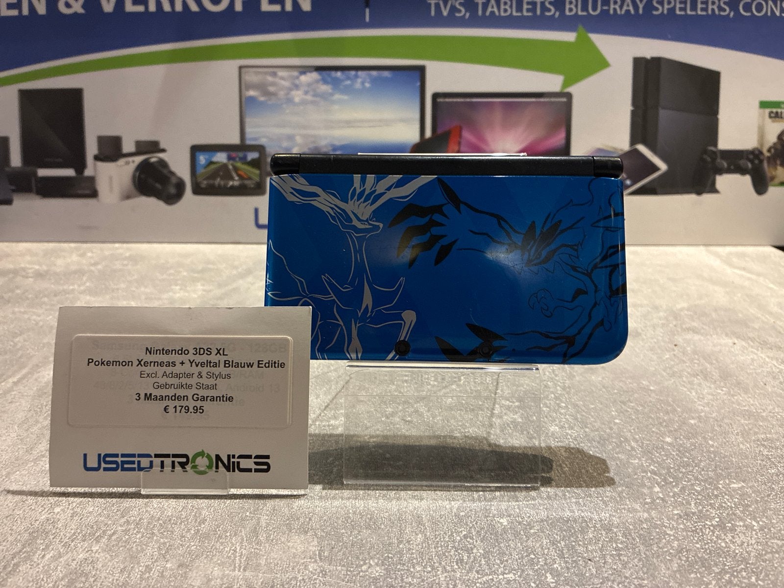 Nintendo 3DS XL Pokémon Xerneas + Yveltal Blauw Editie, Blauw, 3DS XL, Ophalen of Verzenden, Gebruikt