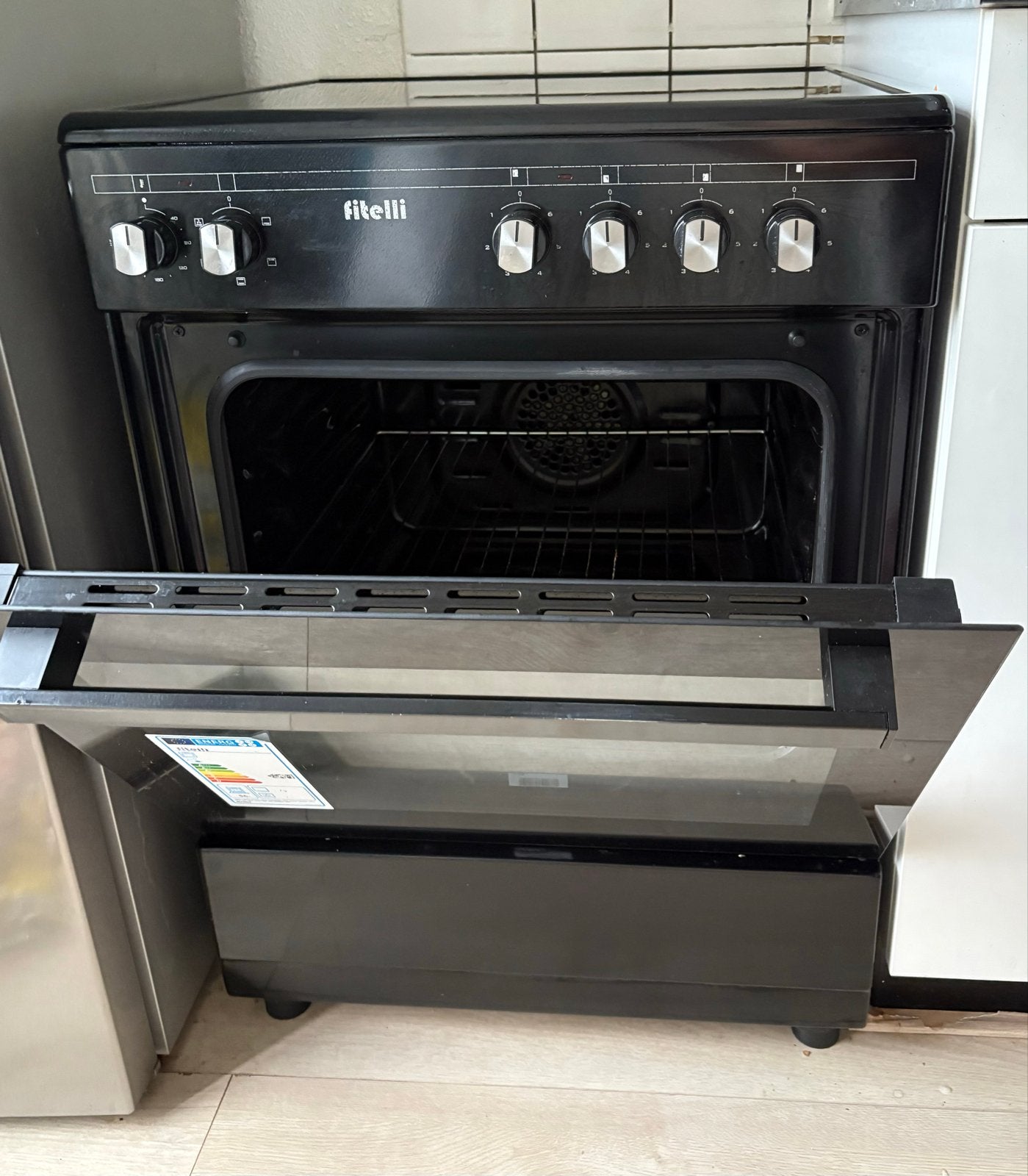 Fitelli Vrijstaand Keramisch Fornuis met Oven, Ophalen, 60 cm of meer, Keramisch, 4 kookzones
