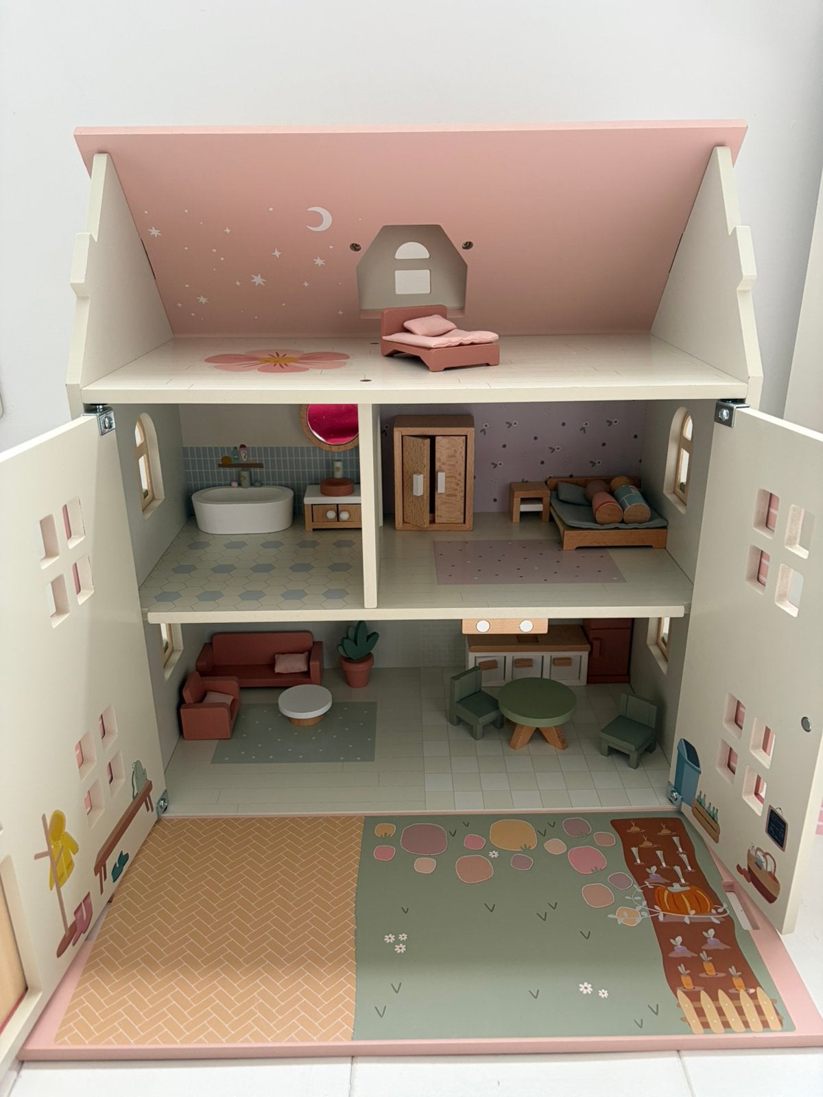 Little Dutch Houten Poppenhuis met Meubels, Ophalen, Gebruikt, Poppenhuis