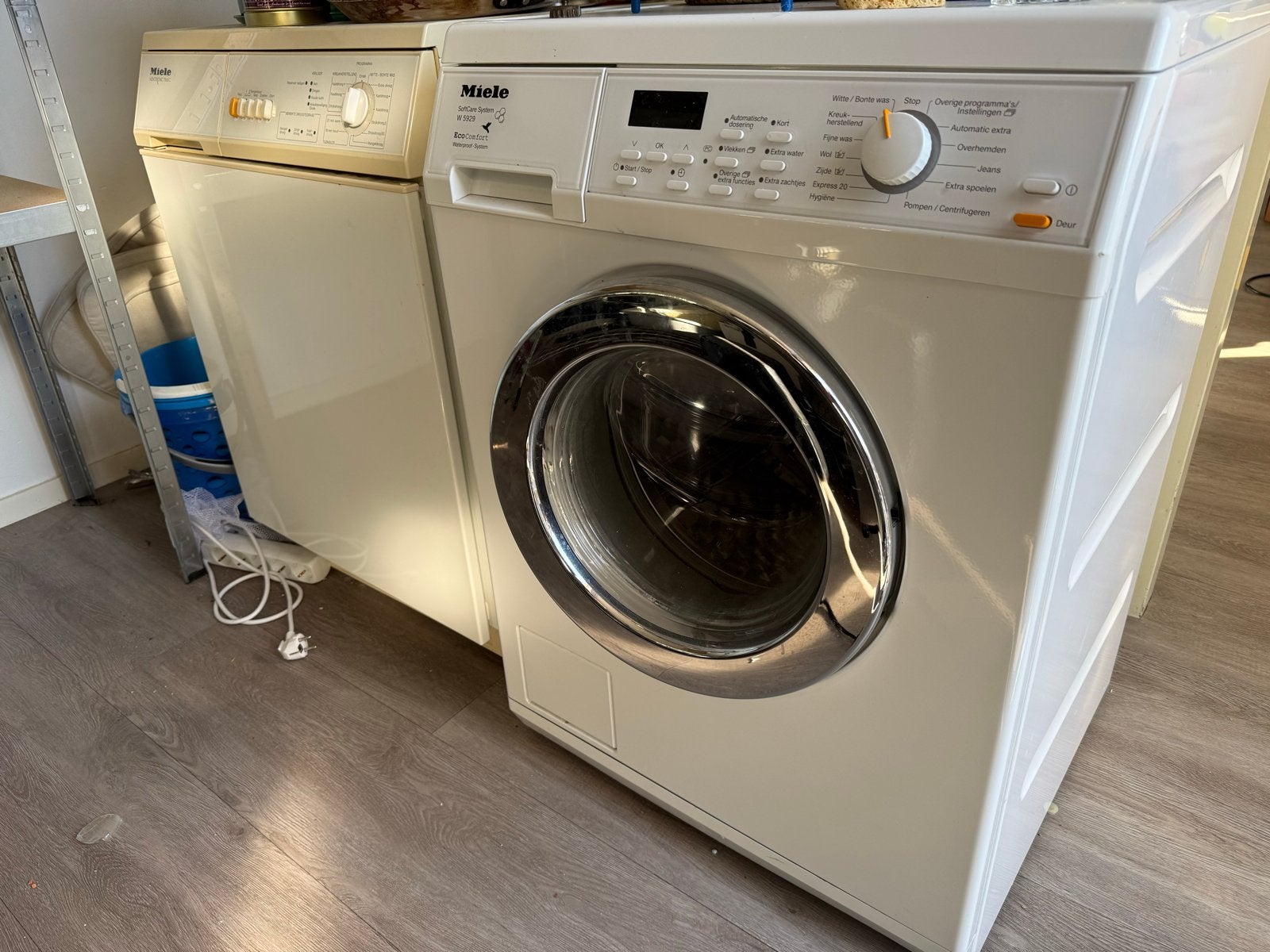 Miele Wasmachine W 5929 en Condensdroger T565C - Setprijs, 6 tot 8 kg, Gebruikt, Ophalen of Verzenden, 1600 toeren of meer