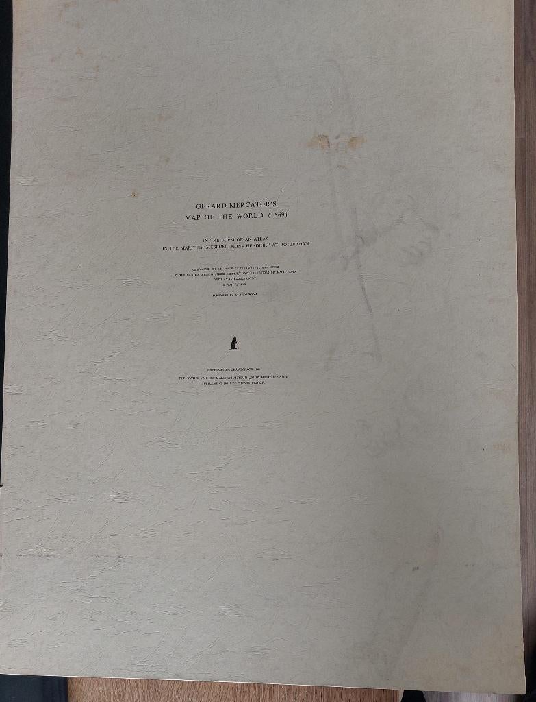 093017 Mercator's map of the world WD 008, Voor 1800, Ophalen of Verzenden, Landkaart, Wereld
